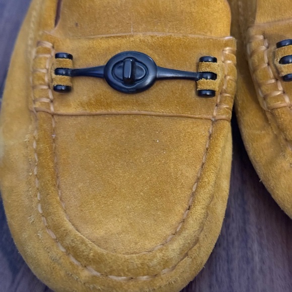 Coach Women's Mustard Suede Moccasins - Picture 5 of 6